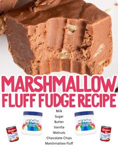 there is a poster for marshmallow fudge recipe on the front and back