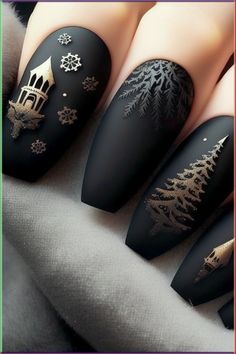 Gel Nails Coffin, Fall Nail Art Designs, Sweater Nails, Nail Design Inspiration, Short Nails Art, Winter Nail Art, Fall Nail Art, Xmas Nails, Christmas Nail Designs