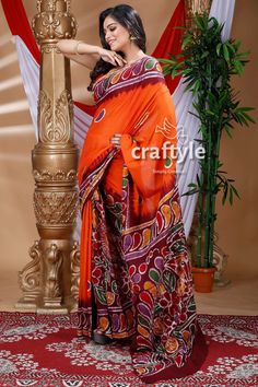 Unveil the charm of traditional techniques with our Handcrafted Batik Cotton Saree. Each detail on this saree is a testament to the dedication of skilled artisans who have carefully imprinted the batik patterns onto luxurious cotton fabric. The result is a wearable piece of art that reflects the rich cultural heritage while maintaining a modern appeal. Saree Length : 5.5 meters Blouse Piece Length : 0.8 meters Design : Handcrafted Batik Fabric : Pure Cotton Washing : Dry Clean Get this exclusive authentic handcrafted saree online at Craftyle - The best online store for pure silk saree, tussar silk saree and cotton saree. Batik Saree, Batik Patterns, Batik Pattern, Tussar Silk Saree, Saree Online, Traditional Sarees, Batik Fabric, Pure Silk Sarees, Cultural Heritage