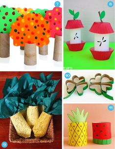 four different crafts for kids to make