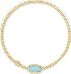 Kendra Scott Gold Bracelet, Kendra Scott Bracelet, Gold Stretch Bracelet, Kendra Scott, Stretch Bracelets, Light Blue, Blue, Gold, Gifts