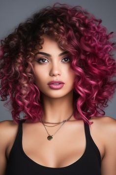 Fall Pixie Hair, Short Curly Hair Color Ideas, Fall Pixie Hair Color, Hair Color Ideas For 2023, Fuschia Hair, Curly Pink Hair, Fuchsia Hair, Pixie Hair Color, Peach Hair Colors