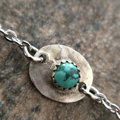 Dainty Sterling Silver and Genuine Turquoise Necklace Pendant - Simple BOHO Layering Necklace - Uniq Boho Layering, Natural Turquoise Stone, Unique Jewelry Gifts, Securely Attached, Local Jewelry, Oxidised Jewellery, Layering Necklace, Genuine Turquoise, Natural Turquoise