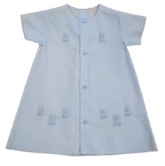 Daygown with Puppy 315 Shadow Embroidery, Magazine Street New Orleans, Gown Blue, Scalloped Edges, Baby Sewing, Baby Clothes, Embroidery Designs, Color Blue