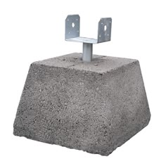 This product is used as a support for patios or for decking. The strap is a 4 In. wide U shape for the installation of a 4 In. x 4 In. wood pillar. Lowe's 8-in W x 12-in H x 8-in L Dobie Block Concrete Block in Gray | 62726 Concrete Deck Blocks, Pier Blocks, Pier And Beam Foundation, Deck Footings, Concrete Yard, Concrete Deck, Oak Framed Buildings, Deck Supports, Deck Makeover