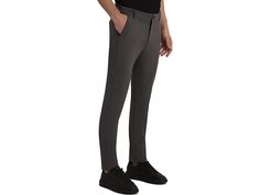 BUGATCHI Flat Front Casual Pants - Men's Clothing : Charcoal : Pair the BUGATCHI Flat Front Casual Pants with your favorite outfit and look stylish. Belt loop waist with zip-fly and buttoned front closure. Ankle-length construction. Pull-on style. Slim fit. 60% rayon, 34% nylon, 6% spandex. Machine wash. Imported. Modern Slim Fit Elastane Bottoms, Straight Pants For Workwear With Button Zip Fly, Sleek Stretch Bottoms With Zipper Closure, Tapered Leg Pants With Button Zip Fly For Work, Modern Pants With Pockets In Elastane, Tapered Leg Workwear Pants, Business Casual Stretch Bottoms With Button Closure, Modern Elastane Bottoms With Pockets, Modern Elastane Pants With Pockets