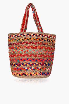 Multi-purpose Tote Bag Colorful Hand Braided Design Made in Upcycled Cotton and Woven with Jute Cords Colorful Pompom embellishments Dual Shoulder Straps Size 22'' X 15'' X 13'' Just imagine feeling the cool & breezy beachy vibes without even taking a beach vacation. Fuel your imagination with our new multi color Bucket Bag. One glance at the bag is all you need to take you to your dream beach destination. It lets you sense the howl of the cool breeze, sunshine, beach & sand. You need not go on Multicolor Jute Crochet Bag For Shopping, Multicolor Jute Beach Bag For Everyday Use, Multicolor Jute Bag With Braided Handles, Trendy Multicolor Bucket Crochet Bag, Trendy Multicolor Shoulder Bag With Braided Handles, Trendy Multicolor Crochet Bucket Bag, Multicolor Rectangular Jute Bags, Colorful Bags With Braided Handles For Everyday Use, Colorful Tote Bag With Braided Handles