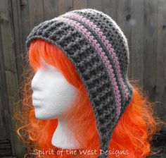 a crocheted hat on top of a mannequin head