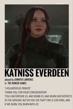 the poster for katniss everdeen, which is featured in an ad