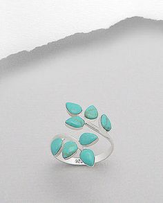 Turquoise Wedding Jewelry, Bridemaids Gifts, Womens Rings Fashion, Leaf Ring, Silver Turquoise, Turquoise Sterling Silver, Turquoise Jewelry, Resin Jewelry, Ring Set