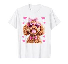 Cockapoo Valentines Day with Heart and Lollipop Dog Lover T-Shirt