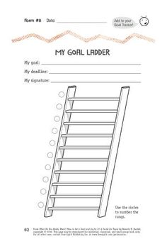 a ladder with the words my goal ladder written on it and an orange line above it