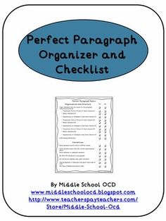 the perfect paragramh organizer and checklist for middle school students to practice their writing skills