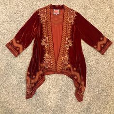 Barely Worn! Beautiful! Floral Cardigan, Johnny Was, Rust Color, Sweaters & Cardigans, Sweaters For Women, Red, Floral, Women Shopping, Color