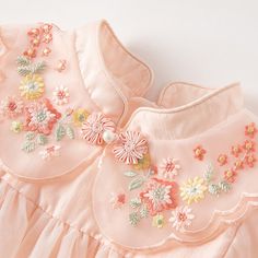 Let your little girl sparkle in our Mandarin Collar Flower Embroidery Girl Sheer Mesh Pink Dress. Sure to make a statement, the sheer mesh and delicate flower embroidery make it perfect for a special occasion. Give her the opportunity to shine and be the center of attention! Embroidery On Dress Ideas, Kids Embroidery Designs, Bedsheet Ideas, Baby Dress Embroidery, Kids Dress Collection, Baby Clothes Patterns Sewing, Baby Girls Dress, Hand Embroidery Dress