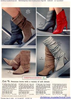 Mary Jane Boots, Eighties Style, Vintage Catalog, Fashion 1980s