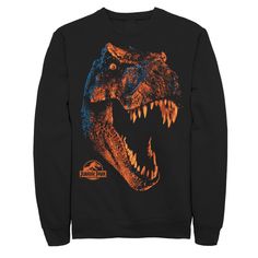 This men's Jurassic Park sweatshirt is roaring with style. Crewneck Long sleeves FABRIC & CARE Cotton, polyester Machine wash Imported Color: Black. Gender: male. Age Group: adult. Material: Fleece. Black Dinosaur Print Crew Neck Top, Boys Graphic Tee, Jurassic Park World, Jurassic World, Jurassic Park, Fabric Care, Age Group, Graphic Sweatshirt, Tops & Tees