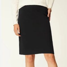 New With Tags! J.Jill Wearever Pencil Skirt Black Size: S See Photos For Measurements Fabric: 87% Rayon, 13% Lycra Spandex Part Of J.Jill's Limited-Edition Wearever Works Collection Where Tailored Comfort Is Perfected In Styles That Look Polished In Or Out Of The Office. Elevate Your Weekdays With Our Classic Pencil Skirt Designed In A Soft, More Substantial Rayon-Blend Jersey Knit. The Fabric Is Double-Knit So It's Slightly Structured With A Medium Weight, A Polished Finish And An Easy Drape. T Black Midi Pencil Skirt For Business Casual, Classic Black Skirt For Workwear, Black Midi Skirt For Business Casual, Classic Black Knee-length Pencil Skirt, Black Knee-length Skirt For Business Casual, Elegant Black Business Casual Mini Skirt, Elegant Black Mini Skirt For Business Casual, Black Relaxed Fit Midi Pencil Skirt, Black Relaxed Midi Pencil Skirt