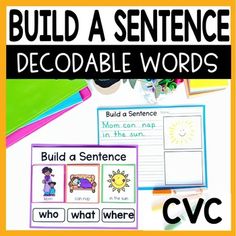 build a sentence decorable words with cvc and other writing activities for kids