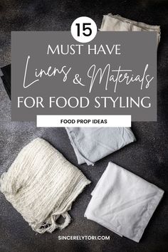 15 Must Have Linens & Materials For Food Styling Napkins For Food Photography, Staging Food Photography, Cookies Food Styling, Food Styling Props, Simple Food Photography Ideas, Food Staging Photography, Photography Background Diy