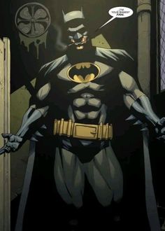 the batman is standing in front of an open door