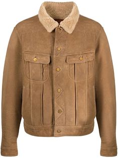 light brown sheepskin shearling collar front button fastening two button-fastening chest pockets long sleeves buttoned cuffs straight hem shearling lining All Black Fashion, Balenciaga Triple S, Shearling Jacket, Mens Outerwear, Jean Coat, Outerwear Jackets, Shirt Jacket, Light Brown, Clothes For Sale