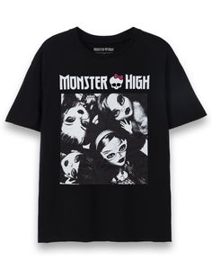 Monster High Dolls Women's Black Short Sleeved T-Shirt - Plus Size Monster High Shirt, Inner Monster, Monster High Clothes, Fierce Fashion, Clawdeen Wolf, Frankie Stein, Lady Doll, Womens Black Shorts, Black Doll