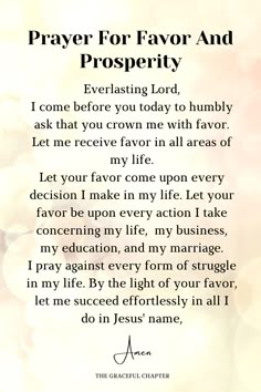 the prayer for father and prosperity