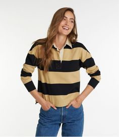 Women's Signature Original Cotton Rugby Polo | Sweatshirts at L.L.Bean Polo Women, Rugby Polo, Polo Sweatshirt, Sailing Outfit, Women's Sweatshirts, Kids Outerwear, Rugby Shirt, Women's Shirts, Polo Shirts