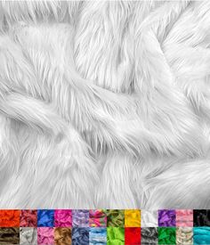 white fur with many different colors and textures