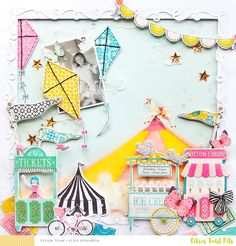 a scrapbook page with an image of a carnival