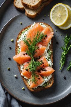 A photo of a  Smoked Salmon and Dill Ricotta Toast which is a type of ricotta toast recipes Special Breakfast Ideas, Ricotta Toast Recipes, Breakfast Salmon, Healthy Toast Toppings, Festive Breakfast, Salmon Dill, Toast Recipe Breakfast