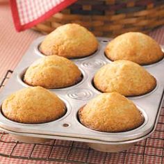 muffins in a pan on a cooling rack