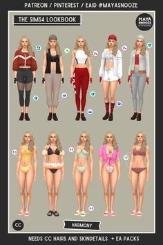 Sims4 Lookbook, Sims Lookbook, 4 Images, Sims 4 Cas, Sims 4 Clothing, The Sims4, Gaming Clothes, The Sims, Sims 4