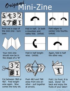 how to make an origami mini - zine step by step instructions for beginners