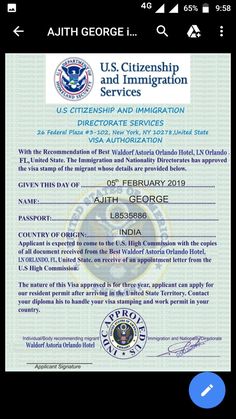 the u s citizen and immigrant services certificate is displayed on an iphone screen, with other information about it