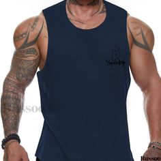 Russoo - Mens Plus Size Graphic Print Tank Top: Stylish Casual Sleeveless Tee for Sports and Fitness, Creative Patterns, Mens Apparel Fitted Sleeveless Sports T-shirt, Blue Sleeveless Tank Top For Gym, Casual Blue Sports Vest, Blue Sleeveless Gym Tops, Sleeveless Blue Tops For Gym, Blue Moisture-wicking Crew Neck Tank Top, Blue Gym Vest Top, Blue Sleeveless Vest For Streetwear, Casual Sleeveless T-shirt For Gym