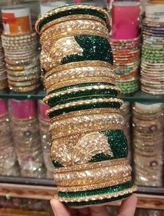 Royal nizami hyderabadi wedding bangles set ,2 hand set,handwork juda set,zardozi,stones,nagina,every size available. Hyderabadi Wedding, Wedding Bangles, Bangles Set, Bangle Set, Hyderabad, Favorite Jewelry, Bangle Bracelets, Gift For Her, Jewelry Bracelets