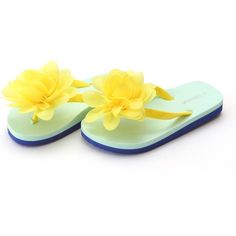 Joyce Flower EVA Flip Flop, Yellow - L'Amour Shoes | Maisonette Playful Eva Sandals For Spring, Yellow Eva Sandals With Round Toe, Yellow Non-slip Open Toe Slippers, Cute Eva Flip Flops For Summer, Cute Beach Slippers For Spring, Spring Green Non-slip Slippers, Yellow Eva Sandals For Spring, Green Non-slip Slippers For Spring, Playful Round Toe Slippers For Spring