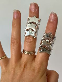 Wax Ring, Three Rings, Metalsmithing Jewelry, Star Ring, Jewelry Inspo, Ring, How To Look Better, Beaded Jewelry, Wax