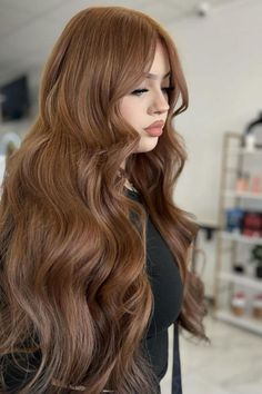 Soft Cinnamon Brown Hair Cinnamon Brown Hair, Light Golden Brown Hair, Cinnamon Hair Colors, Copper Brown Hair, Brown Hair Color Shades, Golden Brown Hair Color, Cinnamon Hair