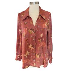 Zara Satin Floral Button Down Long Sleeve Blouse. Features A Gorgeous Floral Like Pattern On A Light Weight And Silky Satin With A Five Button Closure And A Creamy Pearl Effect On Buttons. New With Tags. Tags: #Springtops #Summertops #Floraltops #Floralbuttondown #Vacation Zara Summer Blouse With Buttons, Zara Summer Blouse With Button Closure, Feminine Fall Tops With Button Closure, Classic Zara Blouse With Buttons, Fall Blouse With Covered Buttons, Zara Tops With Buttons For Daywear, Zara Shirt With Button Closure For Spring, Zara Spring Blouse With Button Cuffs, Spring Blouse With Snap Buttons