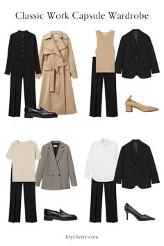 Classic Work Capsule Wardrobe 2022 — Lily Chérie Office Capsule Wardrobe, Capsule Wardrobe 2023, Capsule Wardrobe 2022, Work Capsule Wardrobe, Summer Work Wardrobe, French Style Clothing, Chic Capsule Wardrobe, Minimalist Fashion Summer, Workwear Capsule Wardrobe