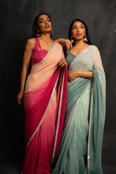 New Sarees, New Dress Design Indian, Ombre Saree, Sarees For Girls, Bridesmaid Saree