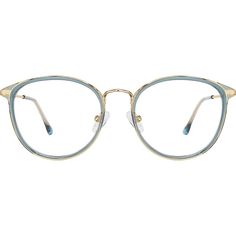 A timeless style gets a colorful twist in these chic round glasses. The shiny metal eyeglasses features a splash of color on the rims and temple arms. For added comfort the look has spring hinges and soft plastic temple tips. | Zenni Women's Round Prescription Eyeglasses Blue Mixed Blue Glasses Frames, Cute Bluelight Glasses, Round Glasses Women Zenni, Cute Prescription Glasses Zenni, Round Blue Light Glasses, Deep Autumn Color Palette, Round Eyeglasses Frames, Diamond Face Shape, Round Eyeglasses