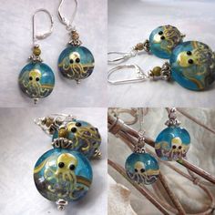 #jewelry #earrings #dangledropearrings #cephalopodearrings #sciencejewelry #octopusearrings #cuteglassoctopus #animallovergift #octopusjewelry #artglassearrings #giftforscience #lampworkedglass #oceanthemegift #uniqueearrings #oceangifts #handmadegifts #handmade Whimsical Round Blue Jewelry, Whimsical Blue Round Jewelry, Silver Ocean-inspired Earrings For Gifts, Ocean-inspired Drop Earrings For Gifts, Ocean-inspired Drop Earrings Gift, Ocean-inspired Drop Earrings For Gift, Nickel-free Artsy Jewelry As Gift, Nickel-free Artsy Jewelry Gift, Artistic Turquoise Earrings For Gift