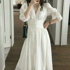 Great shopping ideas for Women Dress Puff Sleeve V Neck Sweet Lolita Elegant Fairy White Holiday chic, Women's Dresses Elegant Boho Dress, Womens Polka Dot Dress, Long Dress Casual Summer, Floral Mesh Dress, Dress Puff Sleeve, Boho Summer Dresses, Kawaii Dress, Maid Dress, Elegant Dresses For Women