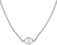 Formal Pearl Necklace With Cable Chain, Elegant Pearl Necklace With Cable Chain, Formal Pearl Jewelry With Cable Chain, White Classic Pearl Necklace With Cable Chain, Formal White Pearl Necklace With Cable Chain, Elegant White Pearl Necklace With Cable Chain, Modern Silver Pearl Necklace For Formal Occasions, Modern Silver Pearl Necklace For Formal Events, Classic Sterling Silver Pearl Necklace For Formal Occasions