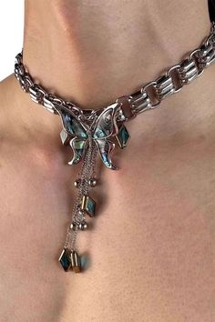 Fairycore Aesthetic Butterfly Choker, fairy grunge necklace, aesthetic jewelry, fairy grunge clothes