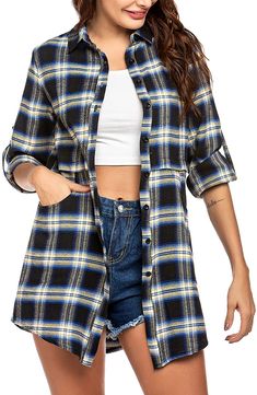 US?only.Free?delivery?in??3-7?business?days. 65% Cotton. 35% Polyester Imported Button closure This Flannel Plaid Shirt Blouse features button up closure. soft and comfortable cotton flannel. Perfect for leisure. work. dating. vacation or daily wear. Super soft and lightweight high quality fabrics. Boyfriend style. Casual loose fit. Classic plaid shirt with polo collar. long sleeves with pockets. Great for pairing it with skinny pants and leggings. the flannel plaid shirt for every elegant women Boyfriend Shirts, Flannel Shirt Dress, Flannel Women, Boyfriend Style, Boyfriend Shirt, Pants And Leggings, Plaid Flannel Shirt, Polo Collar, Cotton Flannel